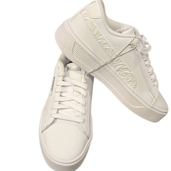 Puma Platform V3 Rose Embroidered Pop Up Sneakers - Picture 11 of 12